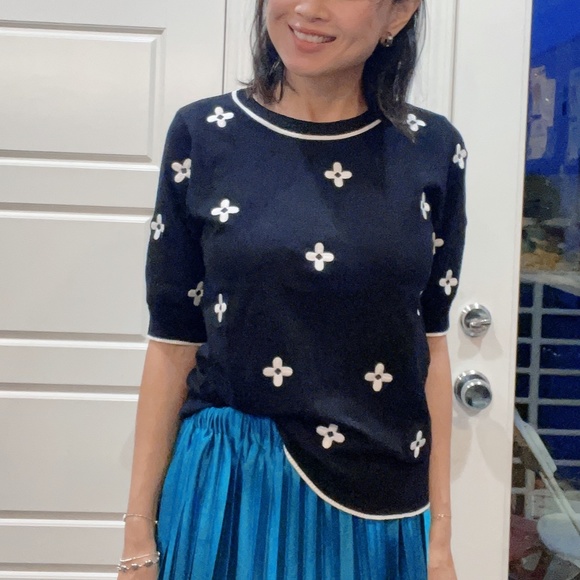 Tops - Classic Floral Print Puff Sleeve Top